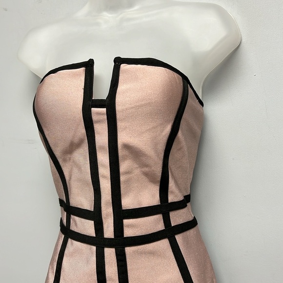 Wynwood Couture Strapless Fitted Corset Trimmed Dress Size Large - Picture 2 of 13